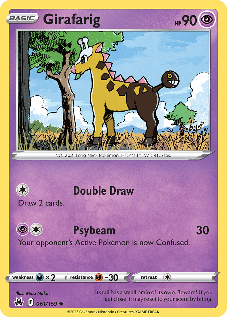 Girafarig 061/159 Uncommon Crown Zenith Pokemon Near Mint