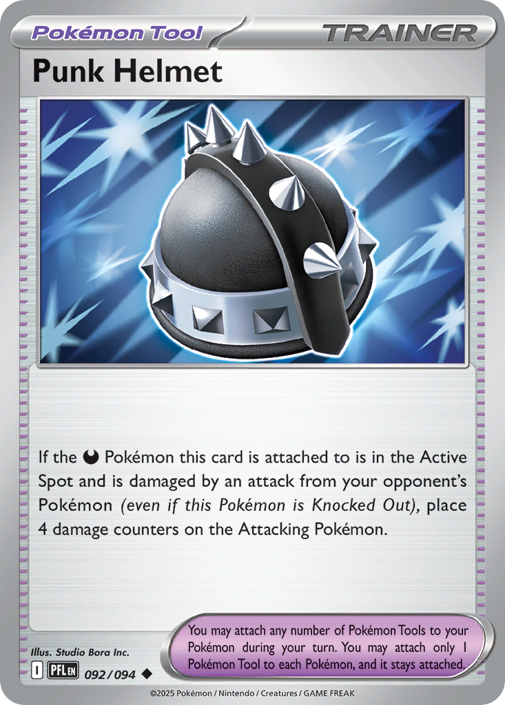 Punk Helmet 092/094 Uncommon Phantasmal Flames Pokemon Near Mint
