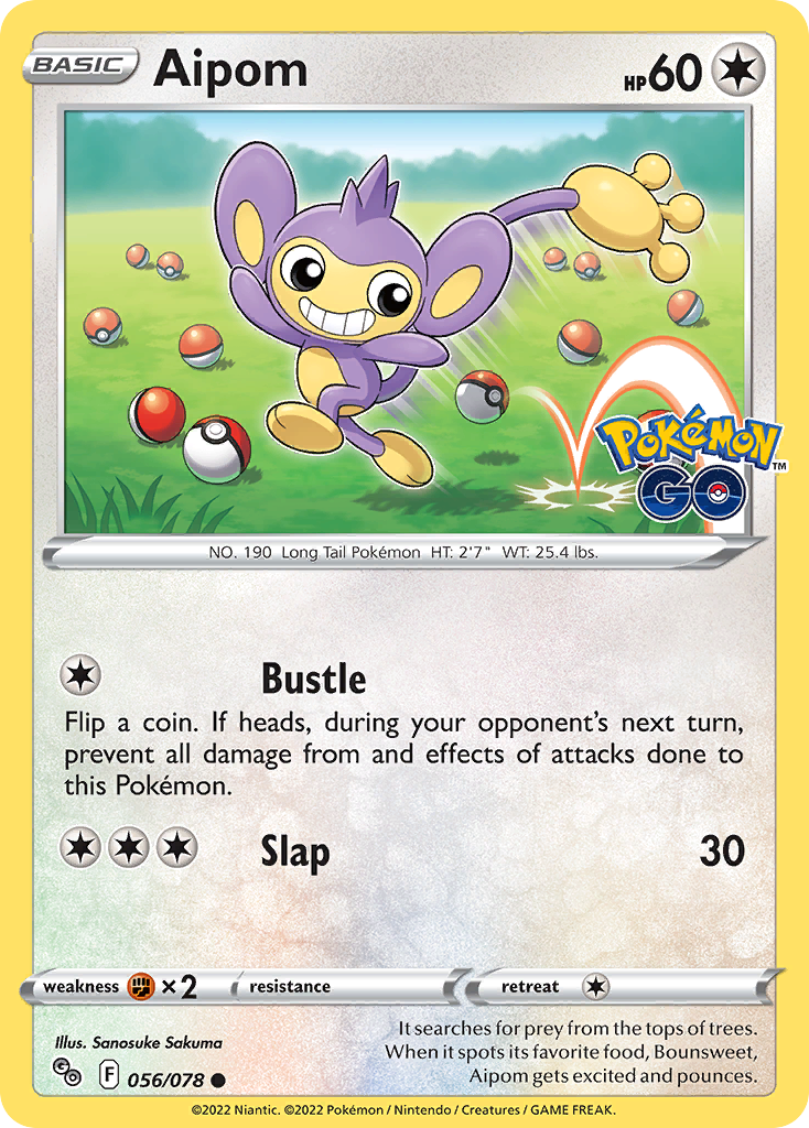 Aipom 056/078 Common Pokemon GO Pokemon Near Mint