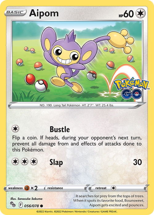 Aipom 056/078 Common Pokemon GO Pokemon Near Mint