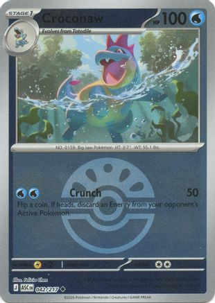 Croconaw (Friend Ball) 042/217 Uncommon Ascended Heroes Pokemon Reverse Holo NM