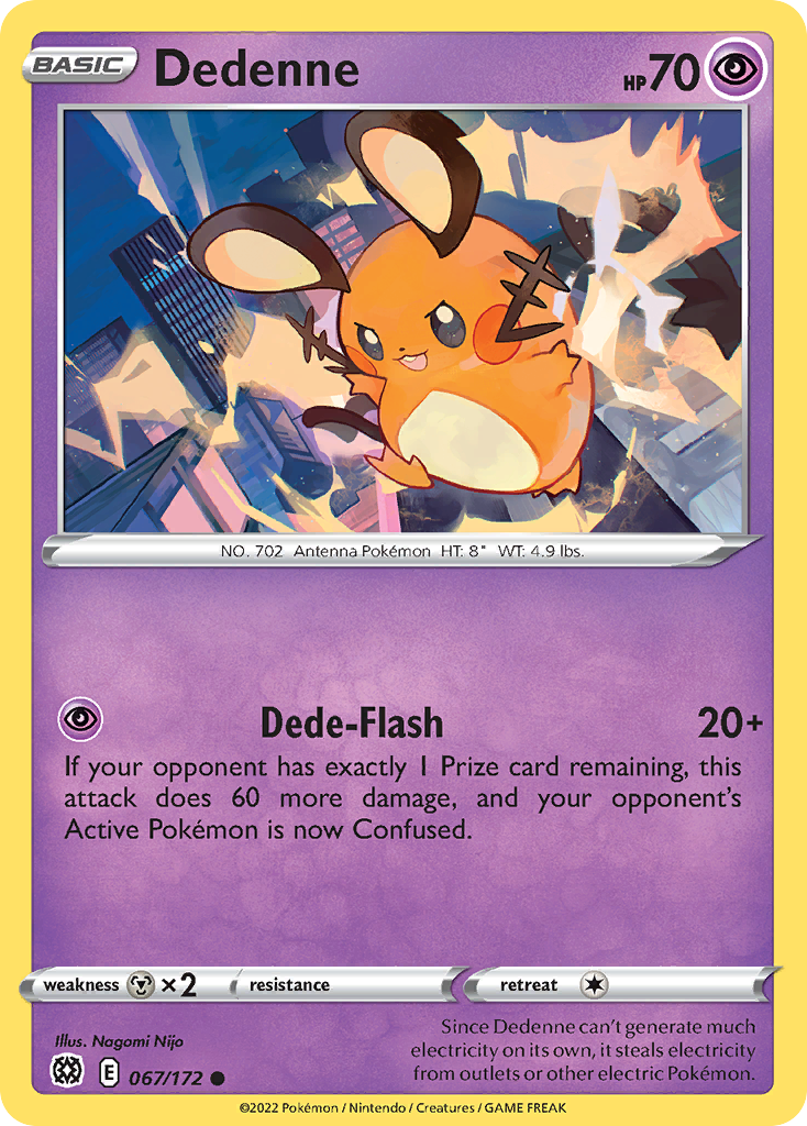 Dedenne 067/172 Common Brilliant Stars Pokemon Near Mint