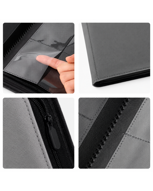 9-Pocket 360 Card Side Loading Zip Binder - Black