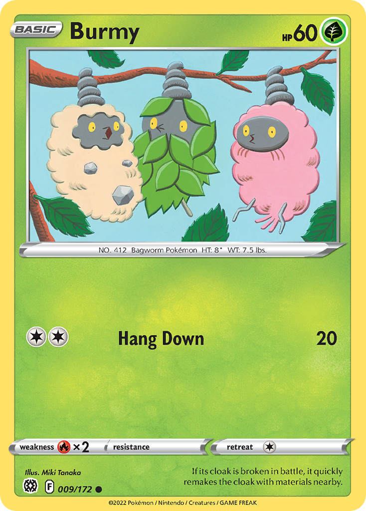 Burmy 009/172 Common Brilliant Stars Pokemon Near Mint