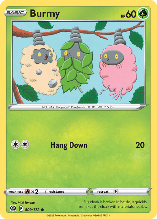Burmy 009/172 Common Brilliant Stars Pokemon Near Mint