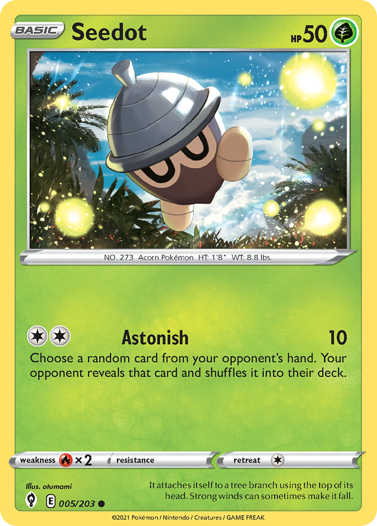 Seedot 005/203 Common Evolving Skies Pokemon Near Mint