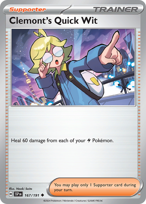 Clemont's Quick Wit 167/191 Uncommon Surging Sparks