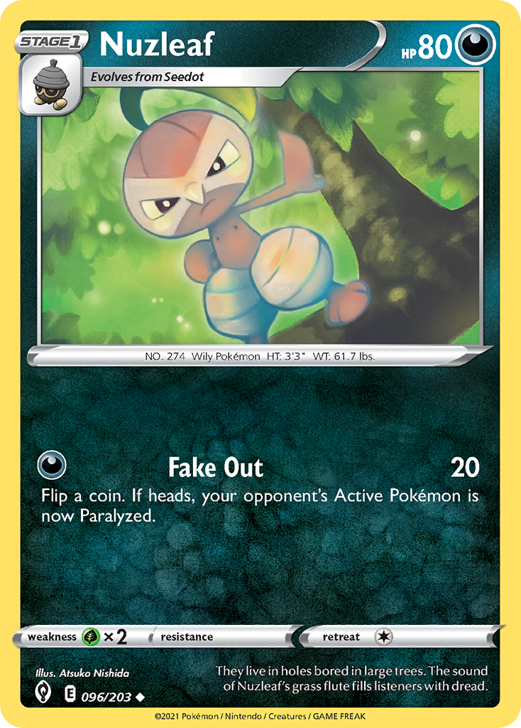 Nuzleaf 096/203 Uncommon Evolving Skies Pokemon Near Mint