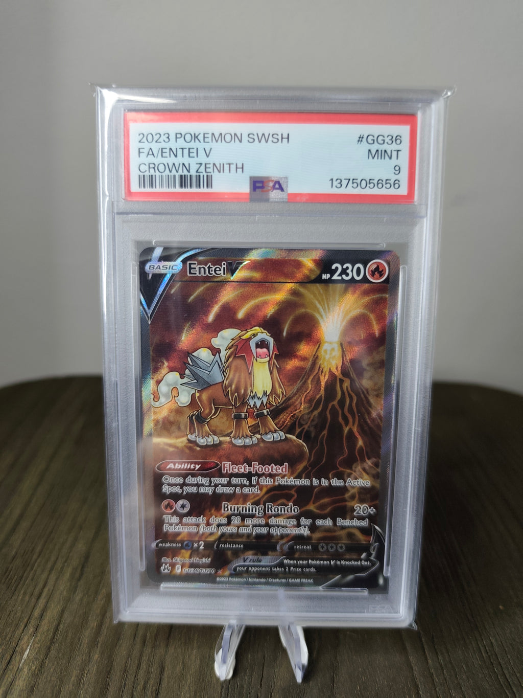 Entei V PSA9 Graded Slab